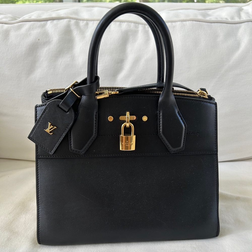 Louis Vuitton Taurillon City Steamer PM in Black